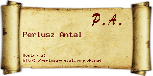 Perlusz Antal névjegykártya